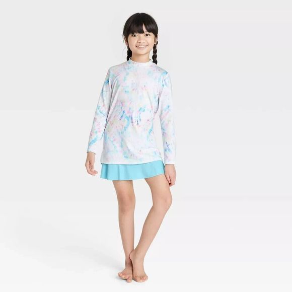 Girls Swim Skirt Cat & Jack Turquoise Blue Size M - Picture 2 of 4